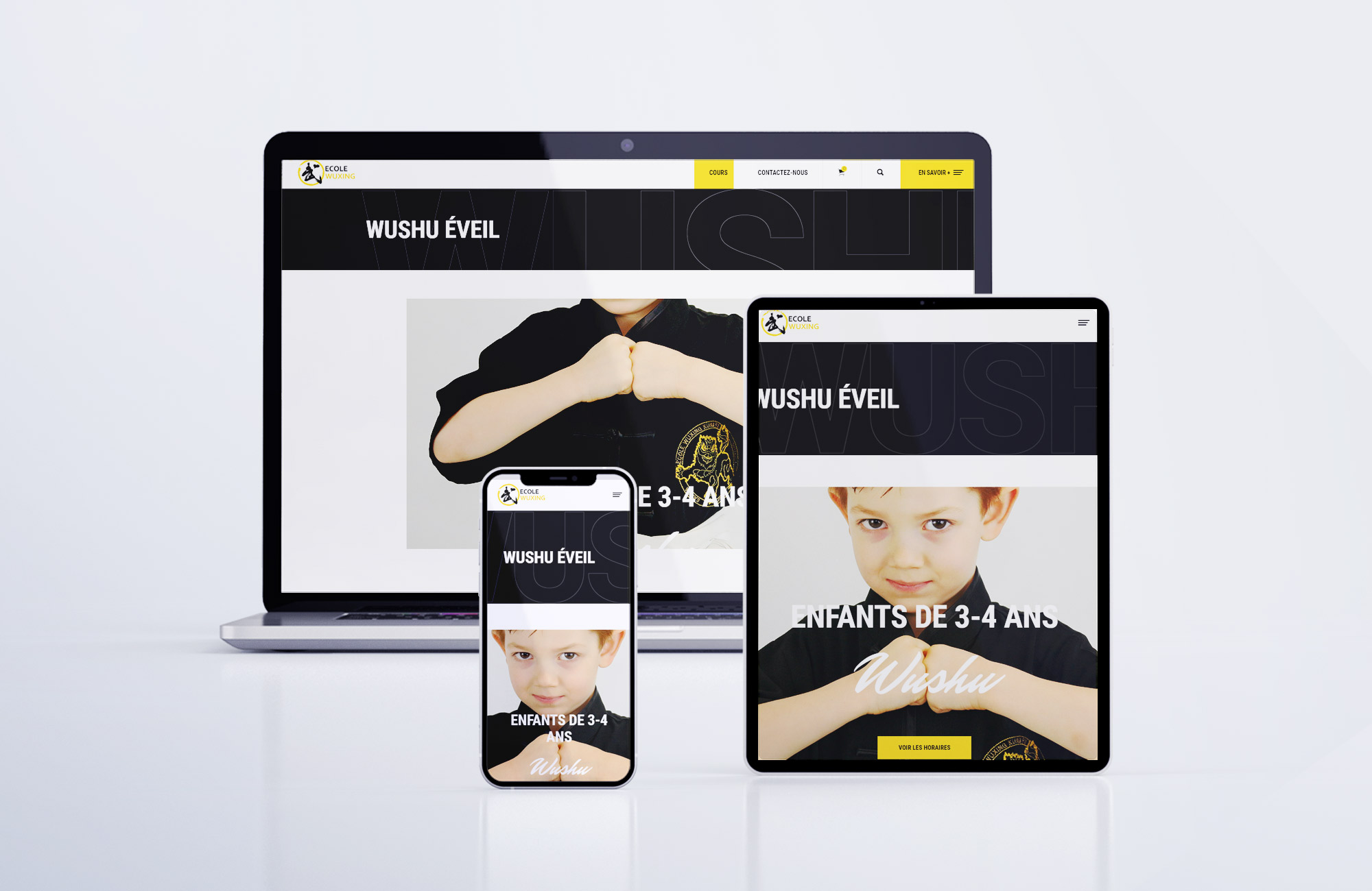 Nouveau site ecole wuxing multi device responsive