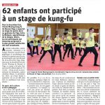 article républicain lorrain 27 avril 2022 Summer Camp Ecole Wuxing Bousse Vigy